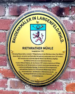 2020 Tafel Baudenkmal Riethrather Mühle