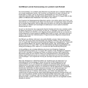 Graf Mirbach und der Kommunalweg von Landwehr nach Richrath