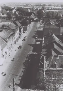 Foto der Solingerstraße vom Kirchturm 1950er